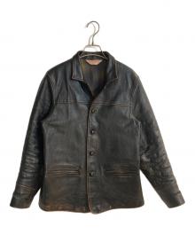 G&F WORKERS（ジーアンドエフワーカーズ）の古着「ウルフマンホースハイドカーコート」｜ブラウン