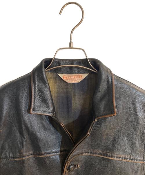 G&F WORKERS（ジーアンドエフワーカーズ）G&F WORKERS (ジーアンドエフワーカーズ) ウルフマンホースハイドカーコート ブラウン サイズ:Ｌの古着・服飾アイテム