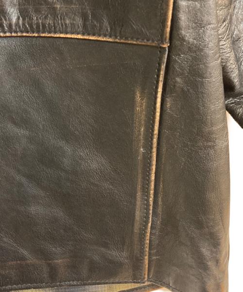 G&F WORKERS（ジーアンドエフワーカーズ）G&F WORKERS (ジーアンドエフワーカーズ) ウルフマンホースハイドカーコート ブラウン サイズ:Ｌの古着・服飾アイテム