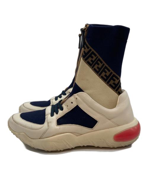 FENDI（フェンディ）FENDI (フェンディ) FILA (フィラ) マニアソックススニーカー ネイビー サイズ:不明の古着・服飾アイテム