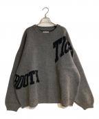 TIGHTBOOTH PRODUCTIONタイトブースプロダクション）の古着「ACID LOGO KNIT SWEATER」｜グレー