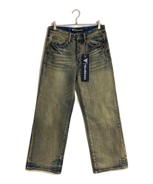 VALABASAS（バラバサス）VALABASAS (バラバサス) グランジ加工バギーデニムパンツ インディゴ サイズ:Ｗ32の古着・服飾アイテム