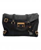 PRADAプラダ）の古着「アンティーク加工 バックルレザーバッグ」｜ブラック