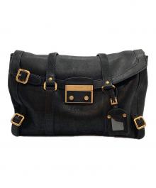 PRADA（プラダ）の古着「アンティーク加工 バックルレザーバッグ」｜ブラック