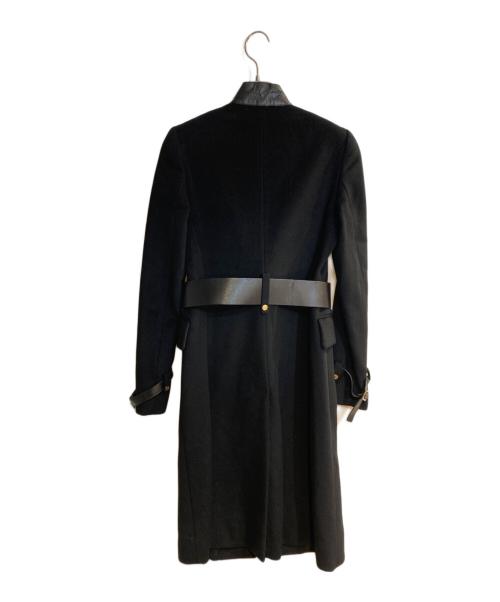 GUCCI（グッチ）GUCCI (グッチ) レザー切替スタンドカラーコート ブラック サイズ:Ｍの古着・服飾アイテム