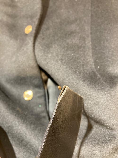 GUCCI（グッチ）GUCCI (グッチ) レザー切替スタンドカラーコート ブラック サイズ:Ｍの古着・服飾アイテム