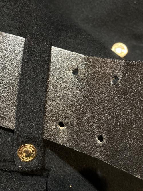 GUCCI（グッチ）GUCCI (グッチ) レザー切替スタンドカラーコート ブラック サイズ:Ｍの古着・服飾アイテム