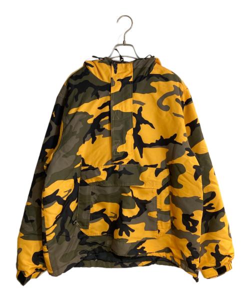 SUPREME（シュプリーム）Supreme (シュプリーム) Hooded Logo Half Zip Pullover／ ハーフジップ プルオーバー  イエロー サイズ:Mの古着・服飾アイテム