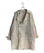 AURALEEオーラリー）の古着「COTTON MOLE MELTON HAND SEWN COAT」｜アイボリー