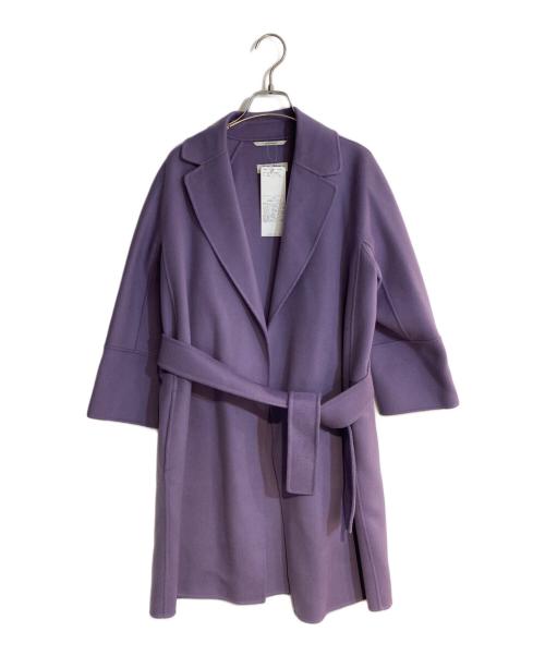 'S Max Mara（エスマックスマーラ）'S Max Mara (エスマックスマーラ) CUTITO AMANO ベルテッドリバーハーフコート パープル サイズ:36の古着・服飾アイテム