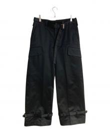 sacai（サカイ）の古着「ベルテッド ワイドカーゴパンツ」｜ブラック
