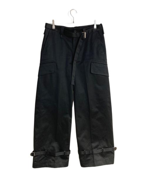 sacai（サカイ）sacai (サカイ) ベルテッド ワイドカーゴパンツ ブラック サイズ:3の古着・服飾アイテム