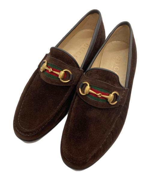 GUCCI（グッチ）GUCCI (グッチ) シェリーラインビットローファー ブラウン サイズ:42.5の古着・服飾アイテム