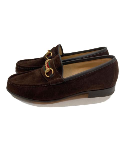GUCCI（グッチ）GUCCI (グッチ) シェリーラインビットローファー ブラウン サイズ:42.5の古着・服飾アイテム