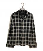 FULLCOUNTフルカウント）の古着「4092 RAYON CHECK OPEN COLLAR SHIRT」｜ブラック
