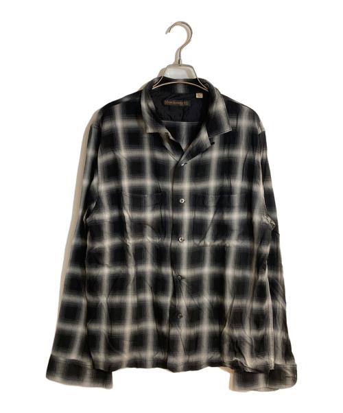 FULLCOUNT（フルカウント）FULLCOUNT (フルカウント) 4092 RAYON CHECK OPEN COLLAR SHIRT ブラック サイズ:４2の古着・服飾アイテム