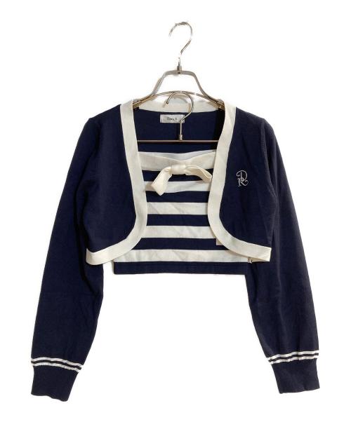 darich（ダーリッチ）darich (ダーリッチ) レイヤードボーダーニットアンサンブル ネイビー×ホワイト サイズ:FREEの古着・服飾アイテム