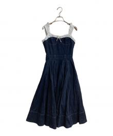 darich（ダーリッチ）の古着「ドッキングデニムミディワンピース」｜インディゴ