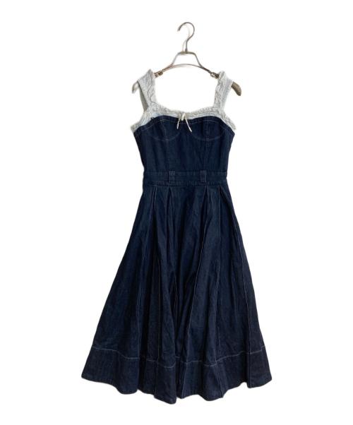 darich（ダーリッチ）darich (ダーリッチ) ドッキングデニムミディワンピース インディゴ サイズ:FREEの古着・服飾アイテム