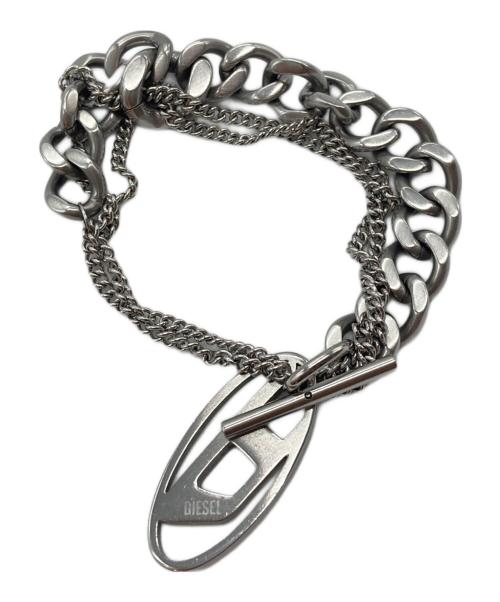 DIESEL（ディーゼル）DIESEL (ディーゼル) ロゴブレスレット シルバーの古着・服飾アイテム