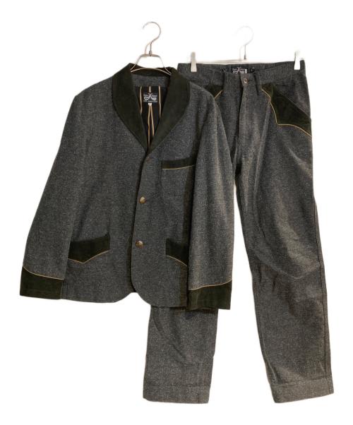 DRESS HIPPY（ドレスヒッピー）DRESS HIPPY (ドレスヒッピー) ツイードスモーキングジャケット セットアップ グレー サイズ:Sの古着・服飾アイテム