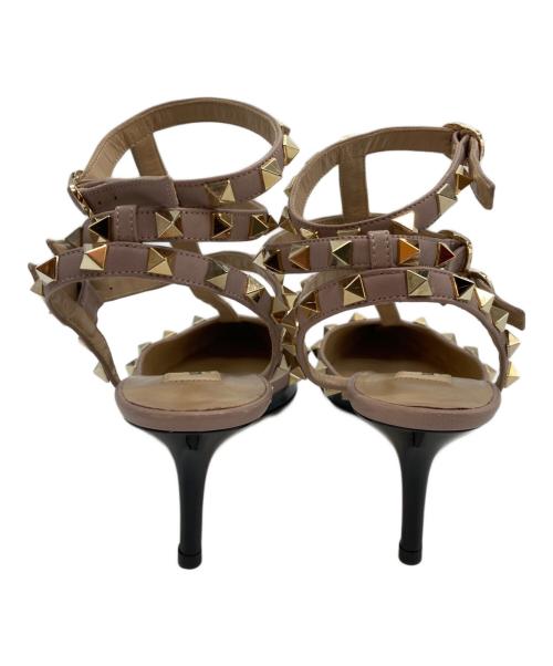 VALENTINO GARAVANI（ヴァレンティノ・ガラヴァーニ）VALENTINO GARAVANI (ヴァレンティノ・ガラヴァーニ) ロックスタッズヒールパンプス ブラック×ピンク サイズ:37の古着・服飾アイテム