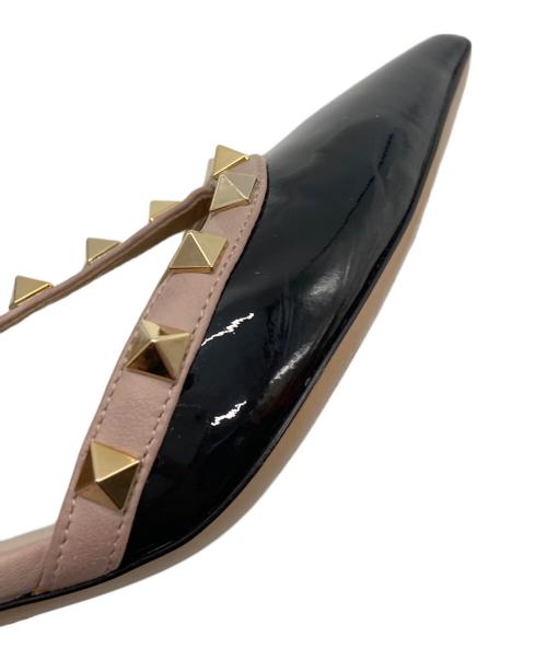 VALENTINO GARAVANI（ヴァレンティノ・ガラヴァーニ）VALENTINO GARAVANI (ヴァレンティノ・ガラヴァーニ) ロックスタッズヒールパンプス ブラック×ピンク サイズ:37の古着・服飾アイテム