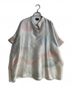 GIORGIO ARMANIジョルジョアルマーニ）の古着「ドルマンシルクマーブルプリントブラウス」｜グレー