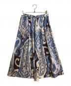 ANAYIアナイ）の古着「ペイズリープリントタック スカート」｜ブルー