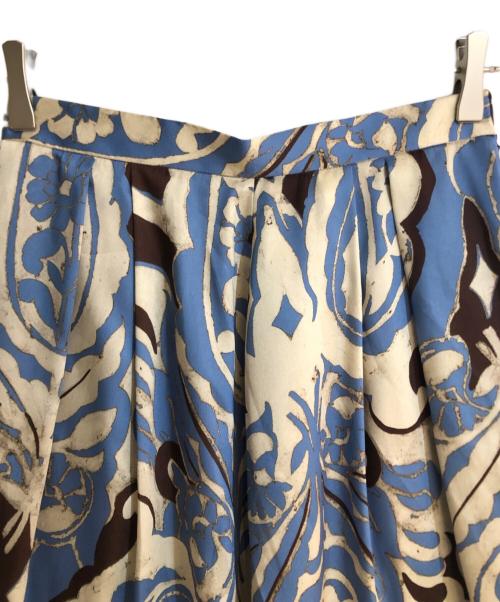 ANAYI（アナイ）ANAYI (アナイ) ペイズリープリントタック スカート ブルー サイズ:38の古着・服飾アイテム
