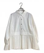 NOLLEY'Sノーリーズ）の古着「ウォッシャブル切替プリーツブラウス」｜ホワイト