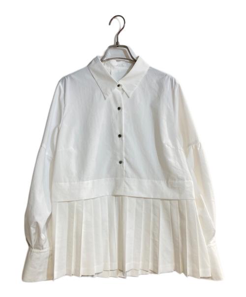 NOLLEY'S（ノーリーズ）NOLLEY'S (ノーリーズ) ウォッシャブル切替プリーツブラウス ホワイト サイズ:38の古着・服飾アイテム