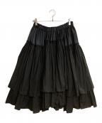 COMME des GARCONS COMME des GARCONSコムデギャルソン コムデギャルソン）の古着「異素材切替レイヤードフリルスカート」｜ブラック