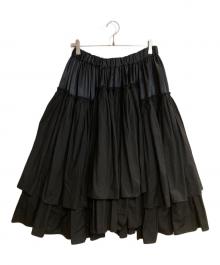 COMME des GARCONS COMME des GARCONS（コムデギャルソン コムデギャルソン）の古着「異素材切替レイヤードフリルスカート」｜ブラック