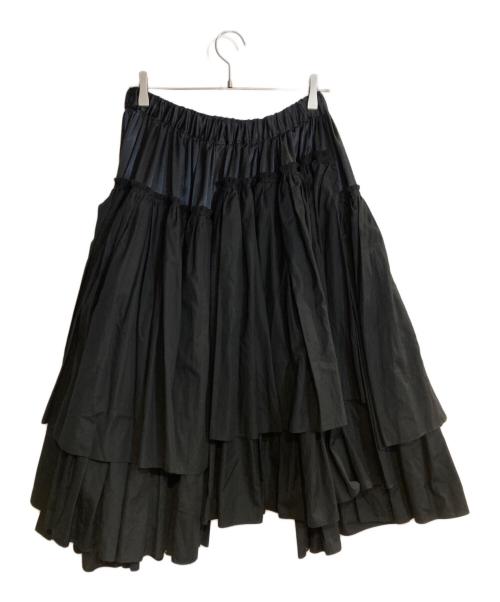 COMME des GARCONS COMME des GARCONS（コムデギャルソン コムデギャルソン）COMME des GARCONS COMME des GARCONS (コムデギャルソン コムデギャルソン) 異素材切替レイヤードフリルスカート ブラック サイズ:Sの古着・服飾アイテム