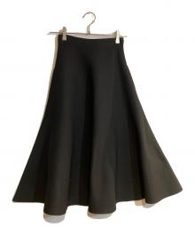 MADISON BLUE（マディソンブルー）の古着「Wフェイス ミモレ フレアスカート」｜ブラック