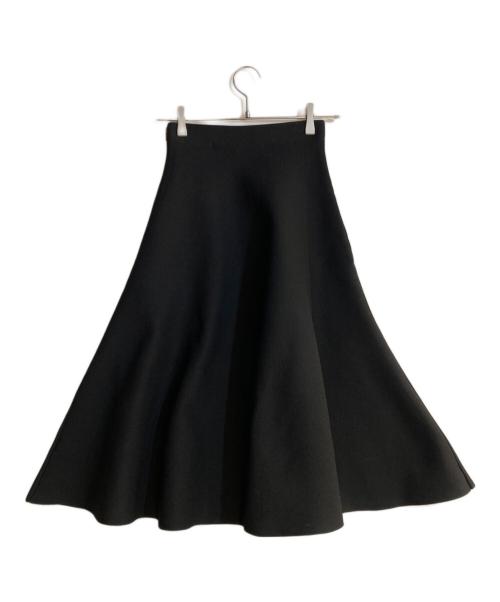 MADISON BLUE（マディソンブルー）MADISON BLUE (マディソンブルー) Wフェイス ミモレ フレアスカート ブラック サイズ:1の古着・服飾アイテム