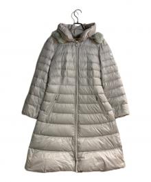 M'S GRACY（エムズグレイシー）の古着「レッキスファーAラインロングダウンコート」｜ベージュ