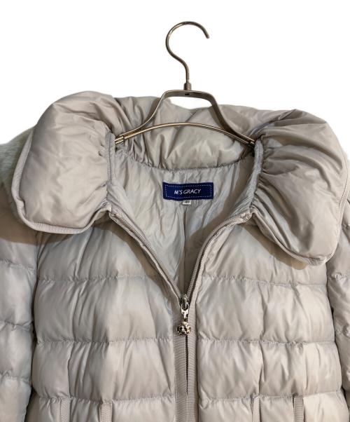 M'S GRACY（エムズグレイシー）M'S GRACY (エムズグレイシー) レッキスファーAラインロングダウンコート ベージュ サイズ:40の古着・服飾アイテム