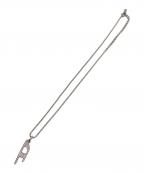 DIESELディーゼル）の古着「ラインストーンDロゴネックレス」｜シルバー