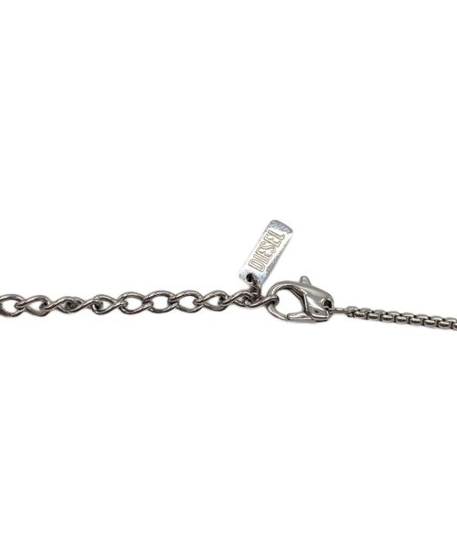 DIESEL（ディーゼル）DIESEL (ディーゼル) ラインストーンDロゴネックレス シルバーの古着・服飾アイテム