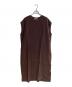 GALERIE VIE（ギャルリーヴィー）の古着「リブコンビフレンチリネンクルーネックワンピース」｜ブラウン