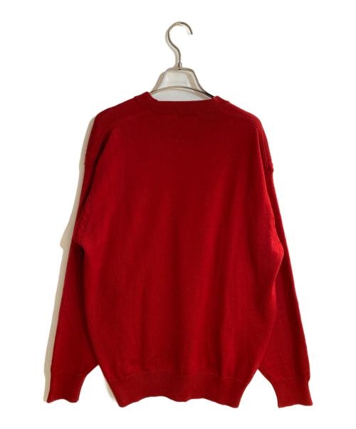 Yves Saint Laurent（イヴサンローラン）Yves Saint Laurent (イヴサンローラン) ロゴ刺繍クルーネックニット レッド サイズ:不明の古着・服飾アイテム
