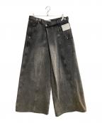 FenG CHen WANGフェンチェンワン）の古着「FCW ASYMETRIC WIDE LEG JEANS WITH PANEL REMAKE」｜インディゴ