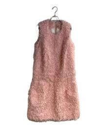 COMME des GARCONS（コムデギャルソン）の古着「ノースリーブフェザーワンピース」｜ピンク