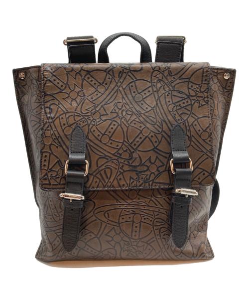 Vivienne Westwood（ヴィヴィアンウエストウッド）Vivienne Westwood (ヴィヴィアンウエストウッド) オーブエンボス アーサーリュック ブラックの古着・服飾アイテム