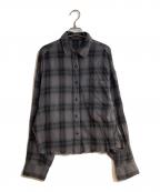 AP STUDIOエーピーストゥディオ）の古着「クロップドチェックシャツ」｜ブラック