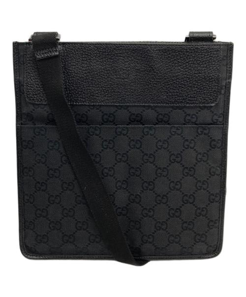 GUCCI（グッチ）GUCCI (グッチ) GGパターンショルダーバッグ ブラックの古着・服飾アイテム