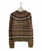 RALPH LAURENラルフローレン）の古着「カシミヤ・アンゴラ混フェアアイルニット」｜グリーン