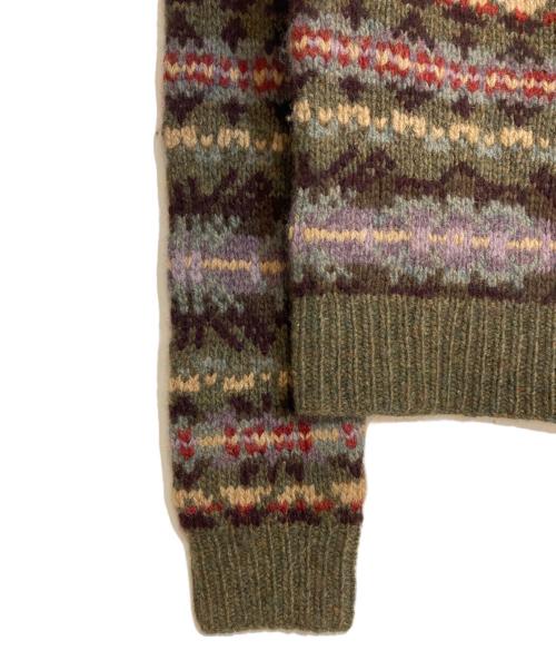 RALPH LAUREN（ラルフローレン）RALPH LAUREN (ラルフローレン) カシミヤ・アンゴラ混フェアアイルニット グリーン サイズ:Mの古着・服飾アイテム